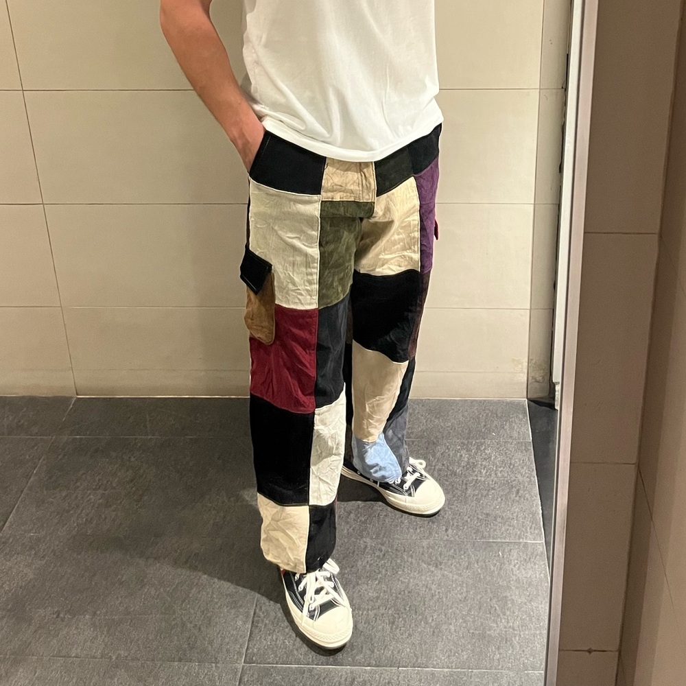Patchwork vintage handmade pants cargo - Picture 2 of 4